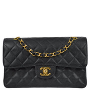 Chanel 2000-2002 Black Caviar Small Classic Double Flap Bag