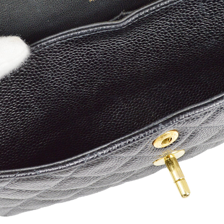 Chanel 2000-2002 Black Caviar Small Classic Double Flap Bag