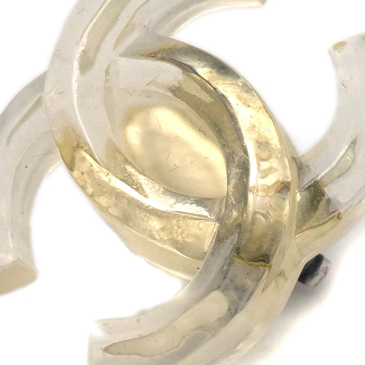 Chanel CC Earrings Clip-On Clear 02P