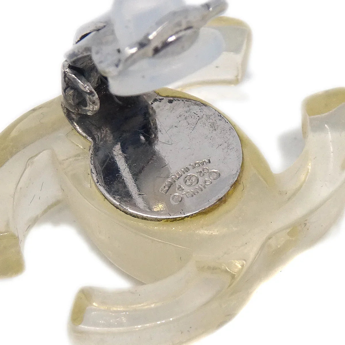 Chanel CC Earrings Clip-On Clear 02P