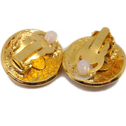 Chanel Button Earrings Clip-On Gold 94P