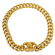 Chanel Turnlock Chain Pendant Necklace Gold 96A
