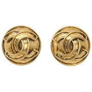 Chanel Button Earrings Clip-On Gold 94P