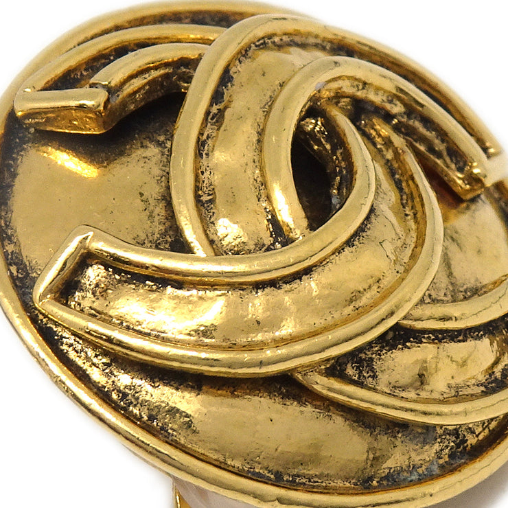 Chanel Button Earrings Clip-On Gold 94P