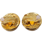 Chanel Button Earrings Clip-On Gold 94P