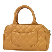 Chanel 2003-2004 Beige Caviar Bowling Bag 27