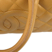 Chanel 2003-2004 Beige Caviar Bowling Bag 27