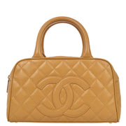 Chanel 2003-2004 Beige Caviar Bowling Bag 27