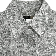Chanel Short Sleeve Shirt White Black 99P #36