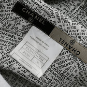 Chanel Short Sleeve Shirt White Black 99P #36