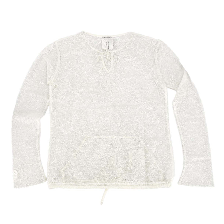 Chanel Lace Long Sleeve Tops White 04A #38