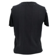 Chanel Short Sleeve Sweater Knit Tops Black 02P #38