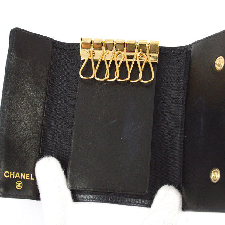 Chanel Black Caviar Six Hook Key Case Small Good