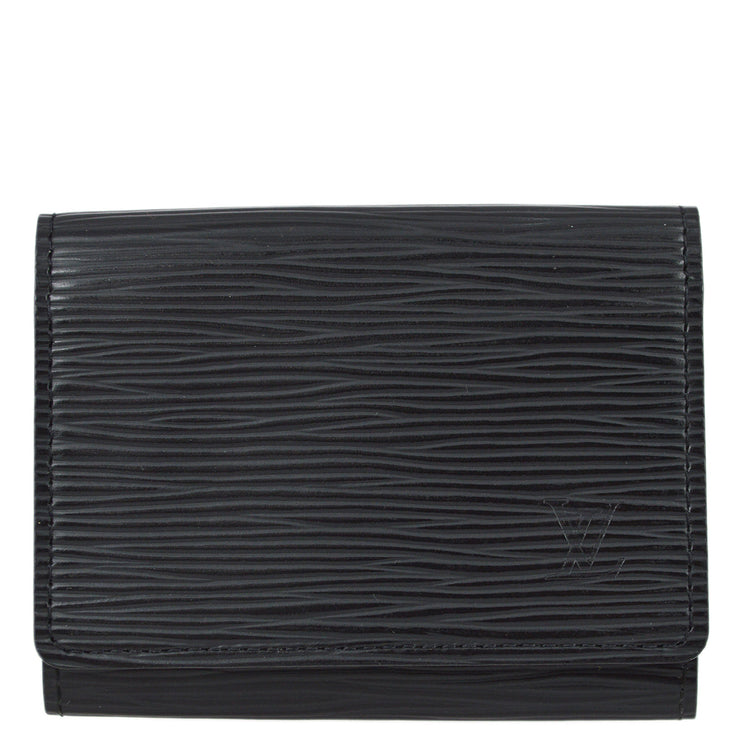 Louis Vuitton 2007 Black Epi Enveloppe Carte De Visite M56582