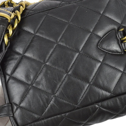 Chanel 1991-1994 Black Lambskin Small Duma Backpack