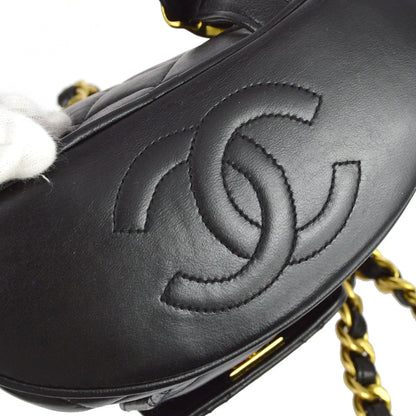 Chanel 1991-1994 Black Lambskin Small Duma Backpack