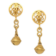 Chanel Bell Dangle Earrings Clip-On Gold 95P