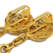 Chanel Bell Dangle Earrings Clip-On Gold 95P