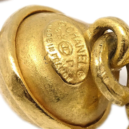 Chanel Bell Dangle Earrings Clip-On Gold 95P