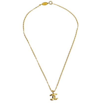 Chanel Mini CC Chain Pendant Necklace Gold 1982