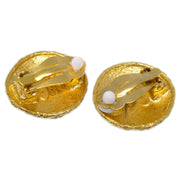 Chanel 1994 Woven CC Round Earrings Clip-On Gold 2855