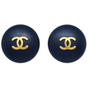Chanel 1995 Gold & Black 'CC' Button Earrings