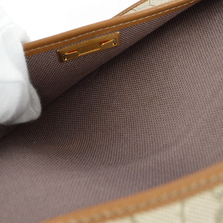 Christian Dior Beige Honeycomb Pattern Shoulder Bag