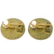 Chanel 1994 Gold & Black 'CC' Rope Edge Button Earrings