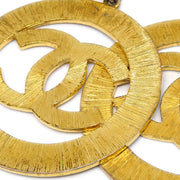 Chanel Hoop Dangle Earrings Clip-On Gold 93P