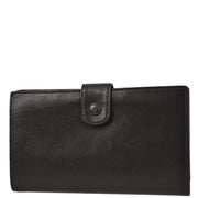 Chanel 1991-1994 Black Lambskin Long Wallet Purse
