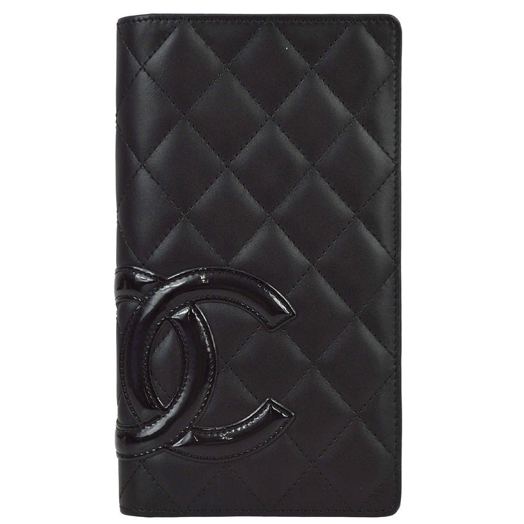 Chanel 2006-2008 Black Calfskin Cambon Ligne Long Wallet