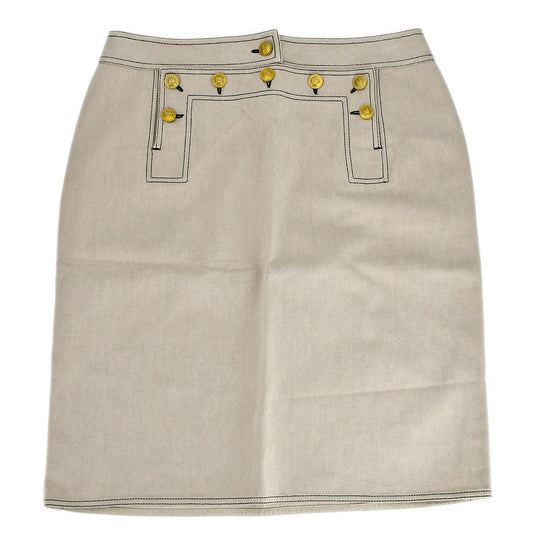 Chanel Skirt Beige Denim #44