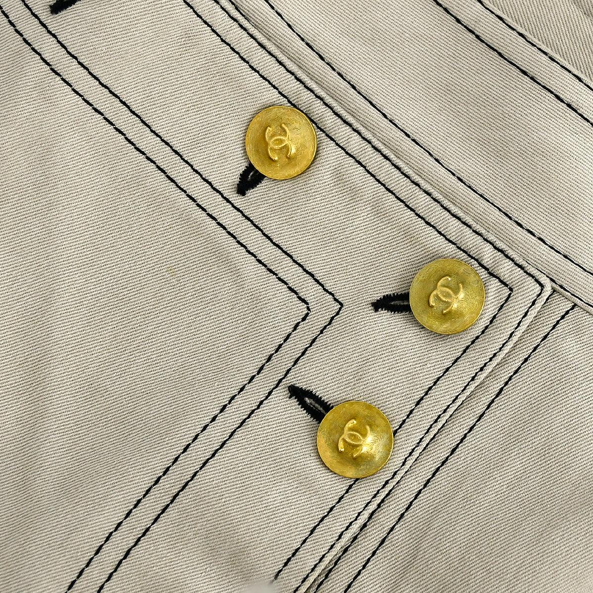 Chanel Skirt Beige Denim #44
