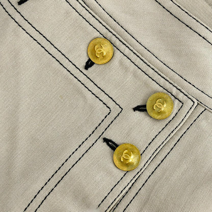 Chanel Skirt Beige Denim #44