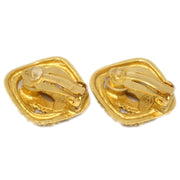 Chanel Rhombus Earrings Clip-On Gold 96A