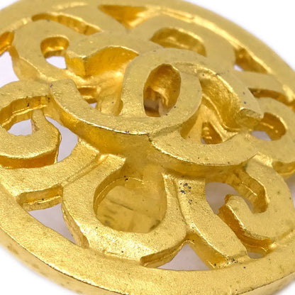 Chanel Button Earrings Clip-On Gold 95P