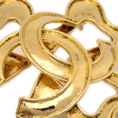 Chanel Clover Brooch Pin Gold 94P