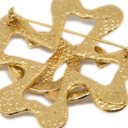 Chanel Clover Brooch Pin Gold 94P