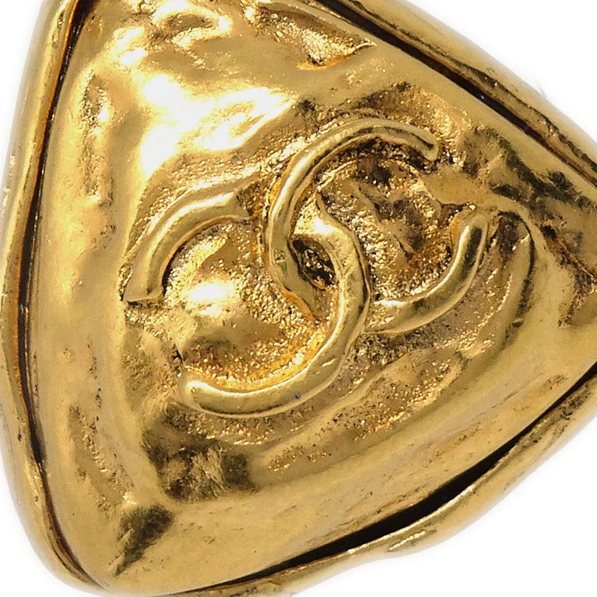 Chanel Triangle Earrings Clip-On Gold