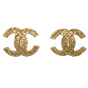 Chanel Woven CC Earrings Clip-On Gold 2913