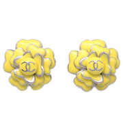 Chanel Camellia Earrings Clip-On Yellow 03C
