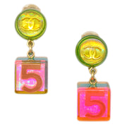 Chanel Lucite Cube Earrings Clip-On 97A