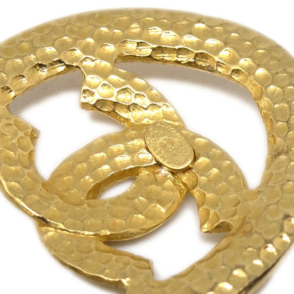 Chanel Dangle Hoop Earrings Clip-On Gold 96P