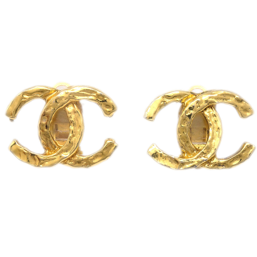 Gold cc chanel on sale earrings