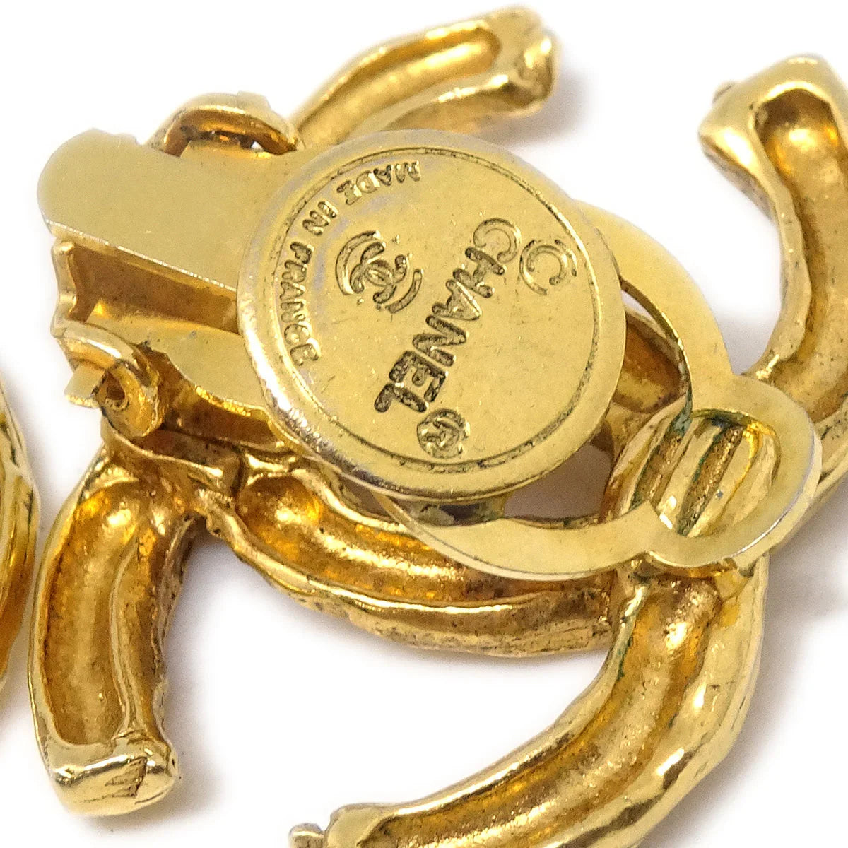 Chanel CC Earrings Clip-On Gold