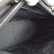 Christian Dior 1999 Black Denim Lady Dior Cannage 2way Shoulder Handbag