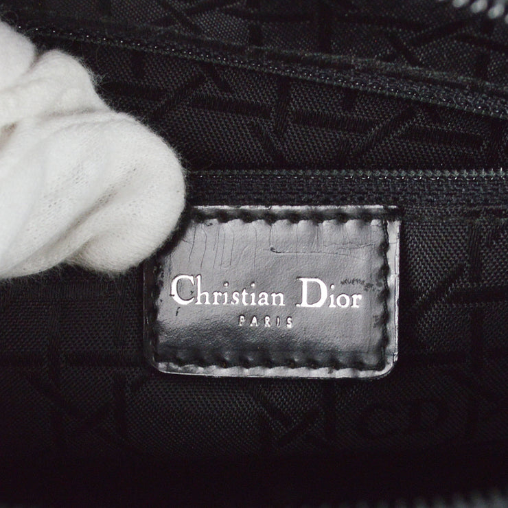 Christian Dior 1999 Black Denim Lady Dior Cannage 2way Shoulder Handbag