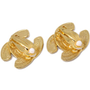 Chanel CC Quilted Earrings Clip-On Gold 2459