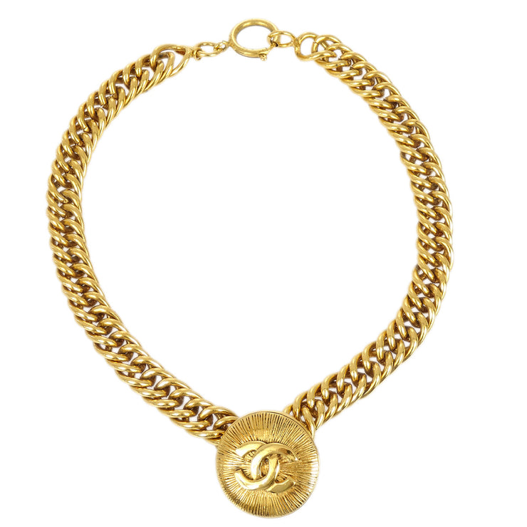 Chanel Chain Pendant Necklace Gold 3811
