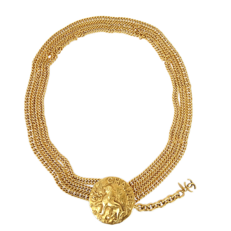 Chanel 1988 Lion Chain Belt Gold Small Good 23/6088